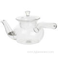 handmade fire resistant small glass teapot